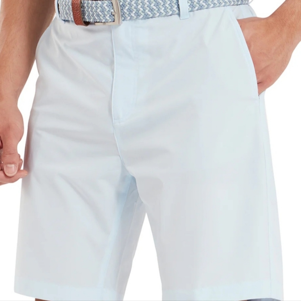 FootJoy Men's White Performance Golf Shorts Athletic Size 36 Flat Front P-0114